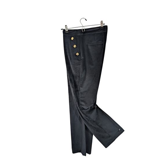 NWOT! MAISON D' AMELIE! LUXE BLACK VELOUR DOUBLE GOLD BUTTON ROWS SLACKS! SZ 14 - Picture 6 of 10
